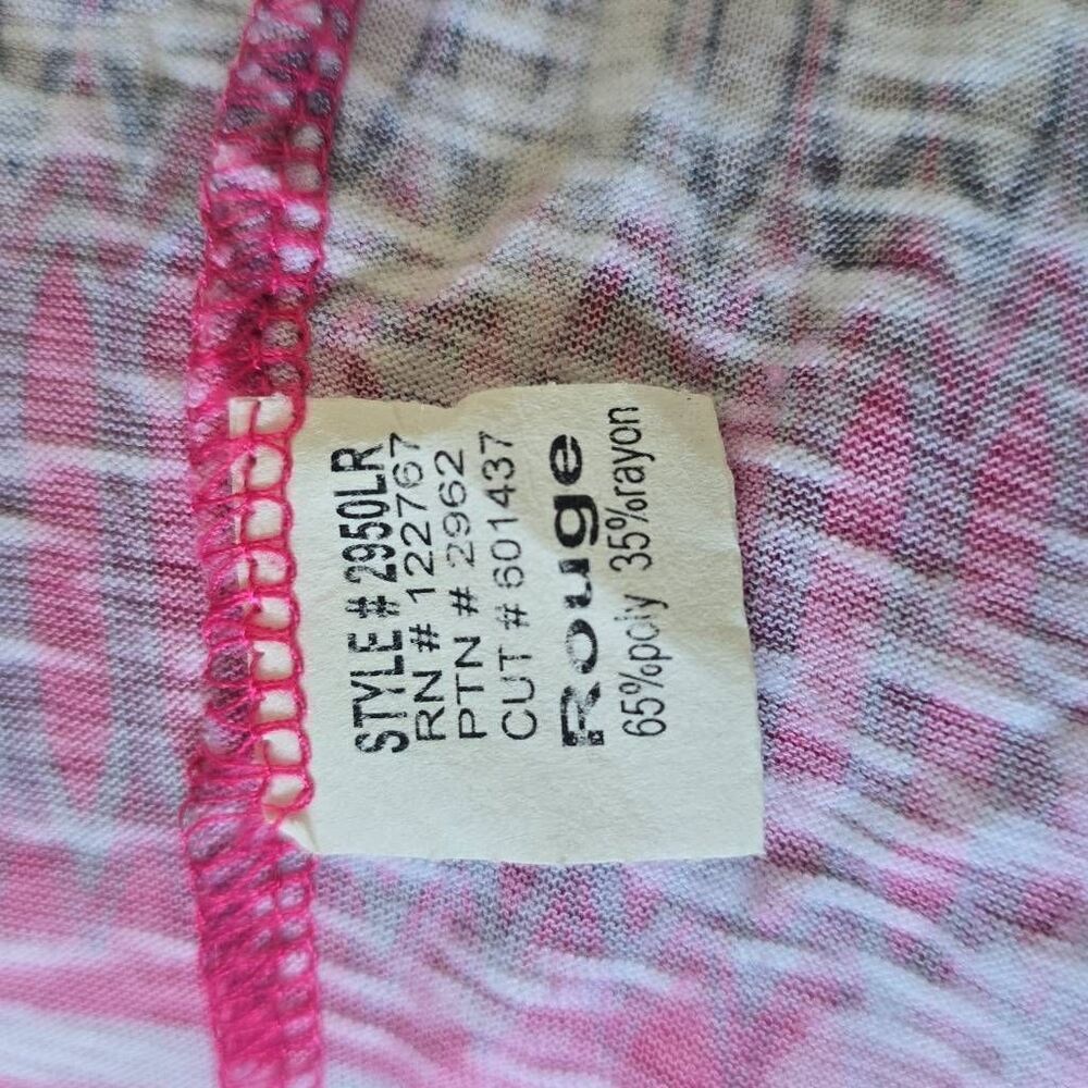 David Cline Pink Geometric Print Snap Front Blouse, long Conv. Slv. EUC, XL - Picture 11 of 12